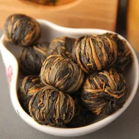 2021 Yunnan Black Chinese Tea Fengqing Dianhong Handmade Ball Small Golden Ball Tea 100g