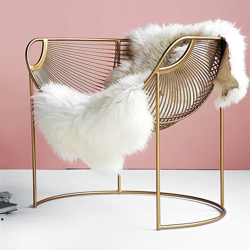 Living Room Furniture Small Sofa Chair Nordic Single Iron Art Lazy Leisure Creative Hollow Out Golden Ins Webcelebrity Armchair