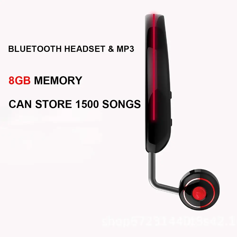 Bluetooth-гарнитура с костной проводимостью 5,0, 8 ГБ, MP3, светящиеся огни, спортивные беспроводные наушники, микрофон, гарнитура