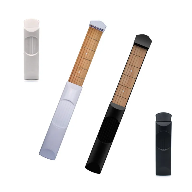 

Pocket Acoustic Guitar Practice Tool Portable 6 Model Wooden Practice Strings Guitar Trainer Tool Gadget for Beginners