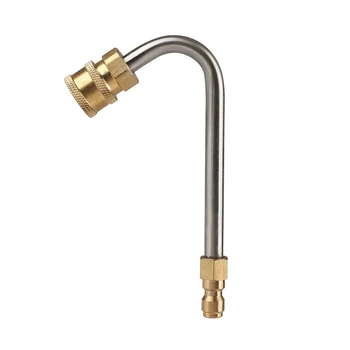 

High Pressure Power Washer Gutter Cleaner Attachment Lance/Wand 1/4" Quick Connect Car Washer Curved Rod Extension Rod