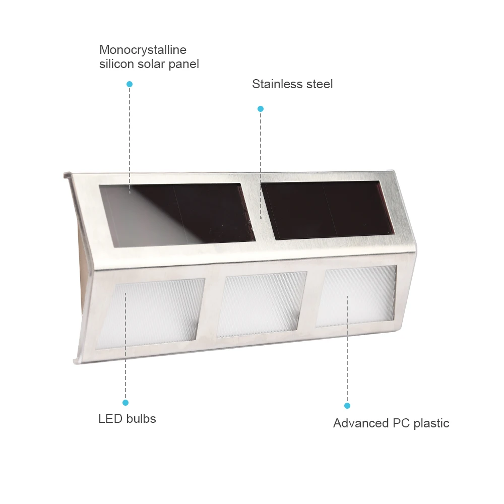 Солнечная настенная лампа 2 шт. супер яркий светодиодный освещение для садовых дорожек из нержавеющей стали водонепроницаемые уличные защитные лампы для патио садовая лестница
