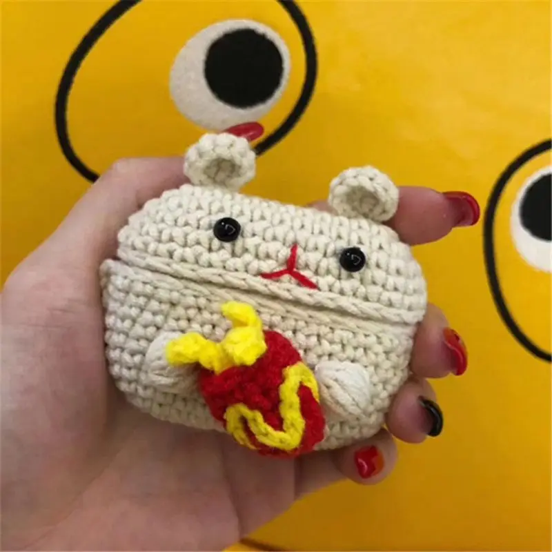 Мягкий трикотажный тканевый защитный чехол с рисунком животных из мультфильма, защитный чехол для Airpods Pro, беспроводные Bluetooth наушники