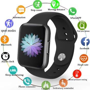 

LIGE Sports Smart Watch Men smartwatch Women Waterproof Fitness Watch Black Silicone Strap for Android iOS Reloj Inteligente