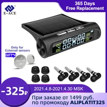 Tire-Pressure-Alarm-System Display E-ACE Car Safety Digital Solar-Power Smart-Car TPMS