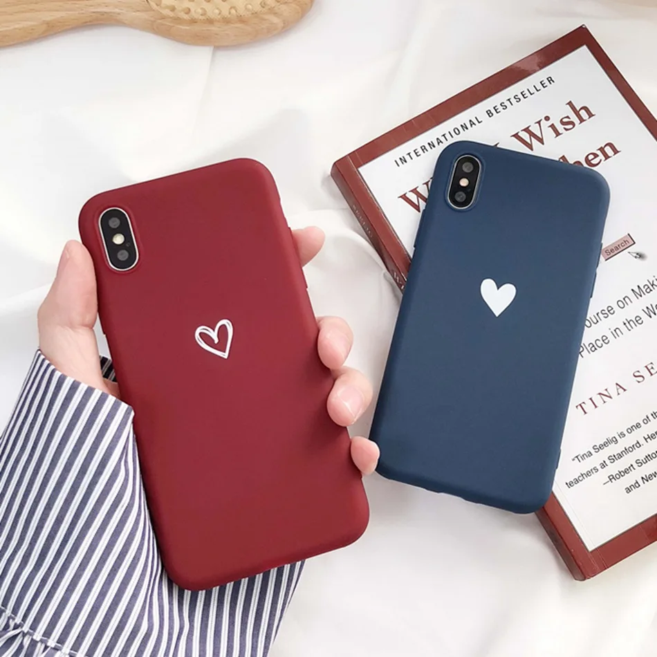 For Huawei P30 Pro P20 Lite/Nova 3e Nova 3i 4 5 5i Case Love Heart Print Back Cover Retro Lovely Matte Soft Cases |