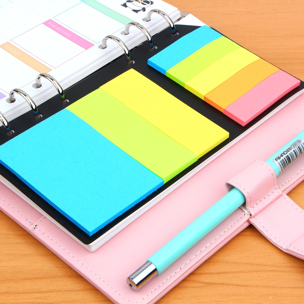 A5A6 Planner Accessory Colored  N 6 Holes Binder Sticky Notes Office School Supplies Planner Spiral Memo Pads