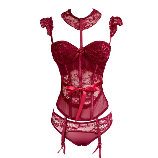 CINOON Floral Lace Corsets And Bustiers  5