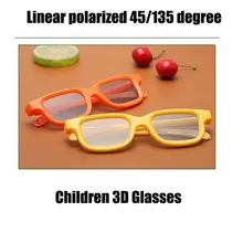 Зубы акулы, 150 шт./лот, желтые, Оранжевые Детские 3D очки, линейная поляризация, 45/135 градусов, линейные Поляризационные 3D очки для детей