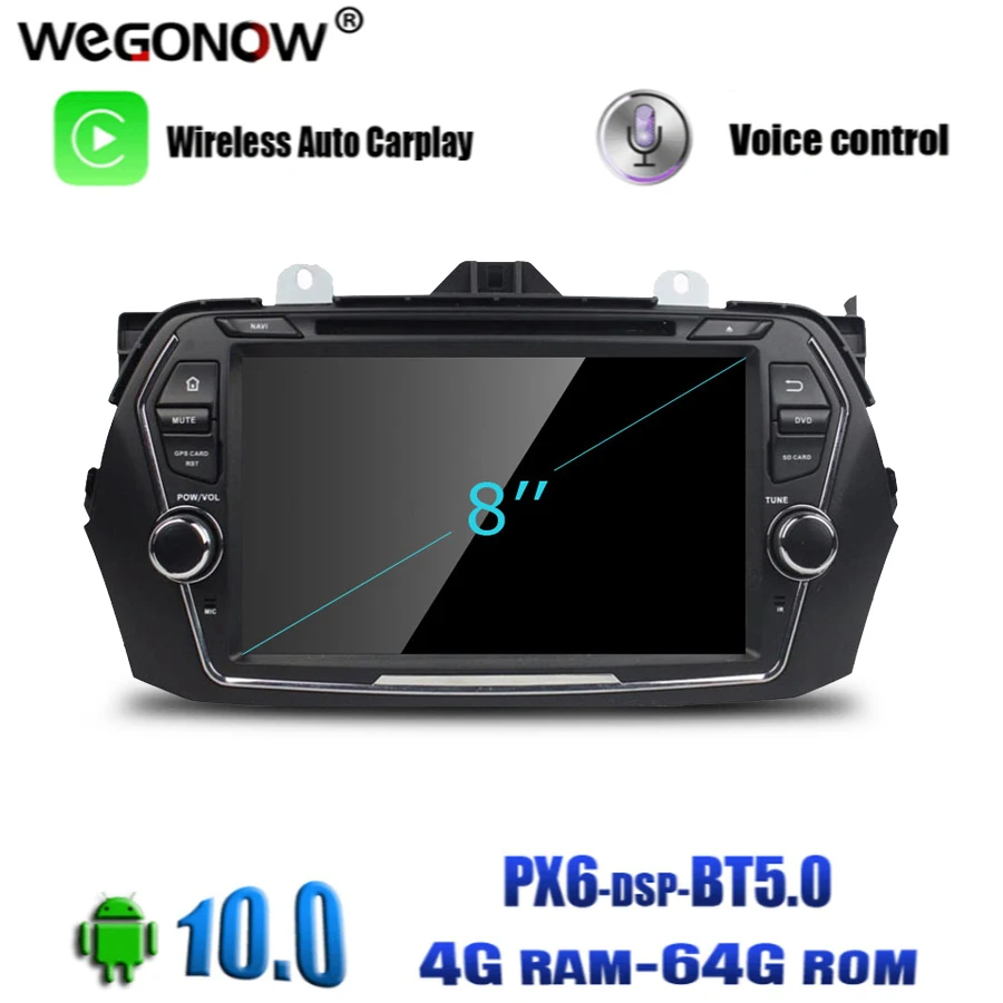Автомобильный DVD плеер PX6 DSP Android 10 0 Восьмиядерный 4 Гб 64 ROM для SUZUKI CIAZ 2015 2016 2017 GPS navi