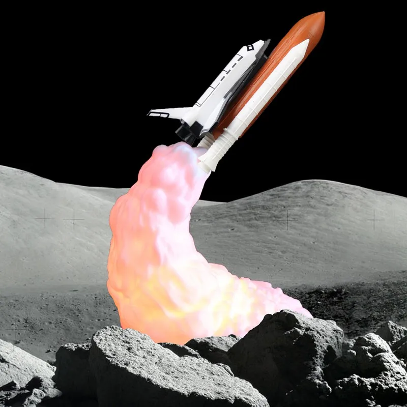 3D печать Космический Шаттл ракета ночник лунный свет для любителей космоса как украшение комнаты Ночная Атмосфера свет рождественский подарок бедси