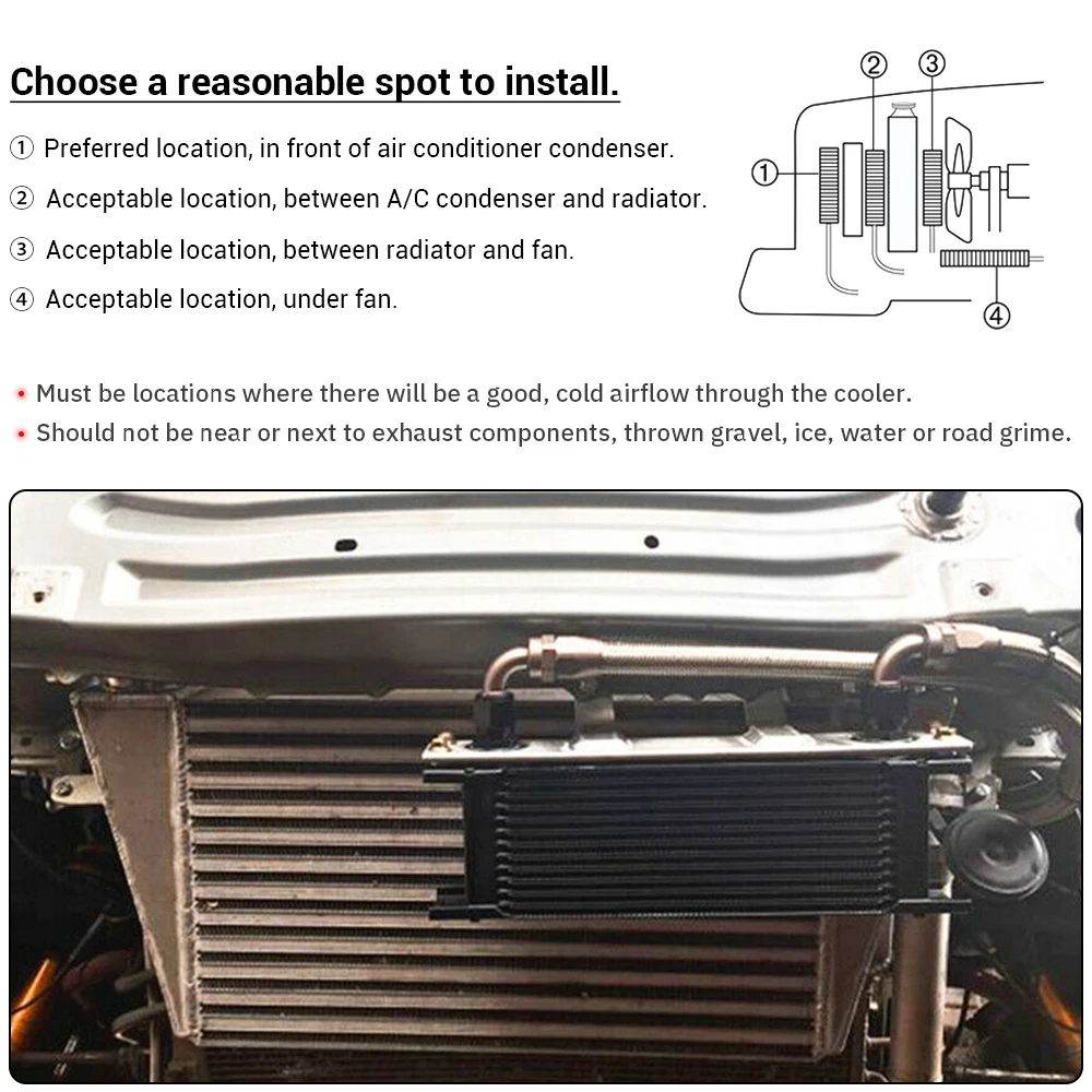 PQY-19 Row AN-10AN Universal Oil Cooler Engine Transmission Oil Cooler Kit PQY7019 oil cooler kit
