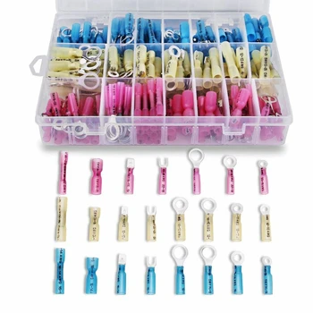 

250PCS Heat Shrink Wire Cable Connector Ring Fork Spade Butt Splice Terminals