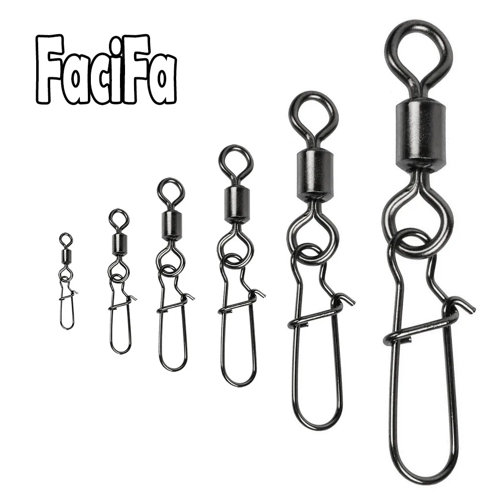 Bearing Swivel Fishing Connector Rolling Fishing Swivel Snap Stainless Steel Lure Hook Accessories Tackle 20pcs fishing accessories
