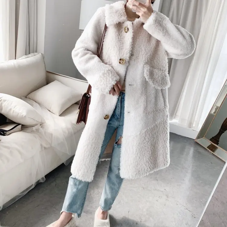 Real Fur Coat Women Wool Jacket for Womens Clothing Korean Warm Winter Coat Women Abrigos Mujer Invierno YY923