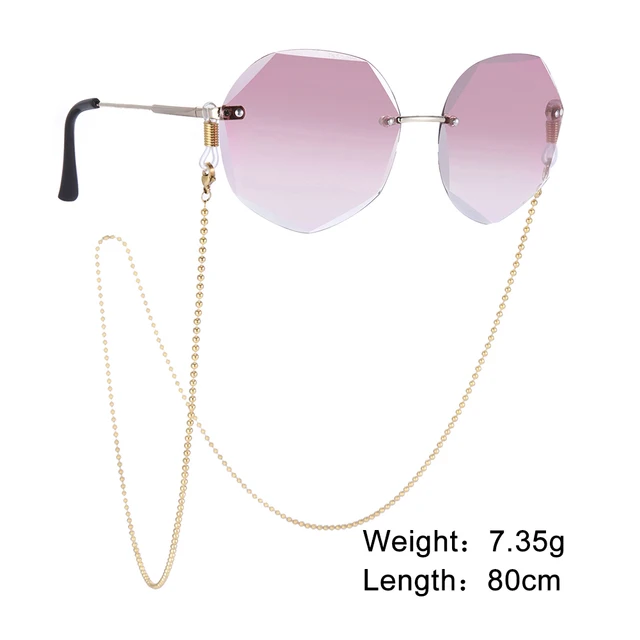 Kleo Large Chain Temple Rimless Fashion Butterfly Wholesale Sunglasses