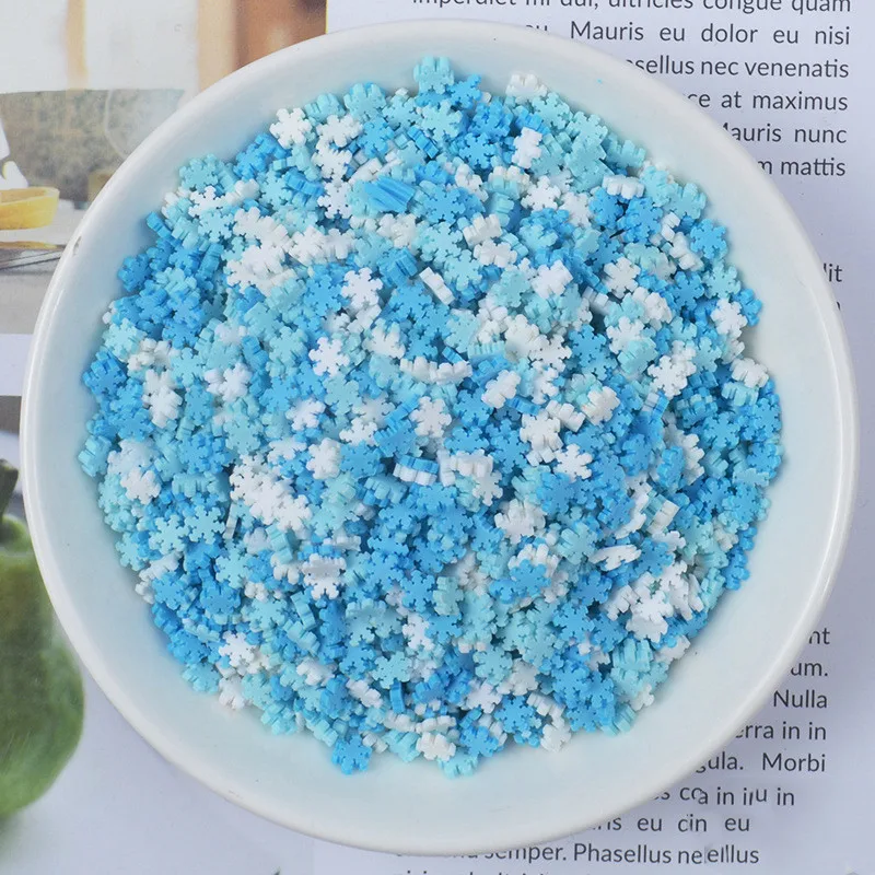 20g Fake Sprinkles For Slime Accessories Clay Mold Filler DIY Fluffy Slime Kit Supplies Chocolate Cake Dessert Mud Toys - Цвет: Snowflake