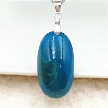 

Genuine Natural Blue Malachite Azulite Green Oval Pendant 31x17x10mm Women Men Rectangle Jewelry Gemstone AAAAA