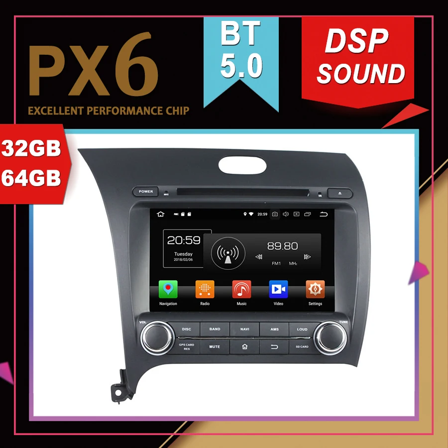PX6 Отличная производительность Android 9 0 Автомобильный мультимедийный GPS для KIA CERATO