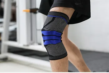 

Silicone Padded Knee Pads Supports Brace Basketball Fitness Meniscus Patella Protection Kneepads Sports Safety Knee Sleeve