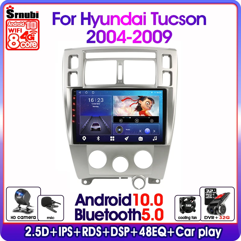 Srnubi Android 10 автомобильное радио для Hyundai Tucson 2004 2005 2006 - 2009 мультимедийный видеоплеер