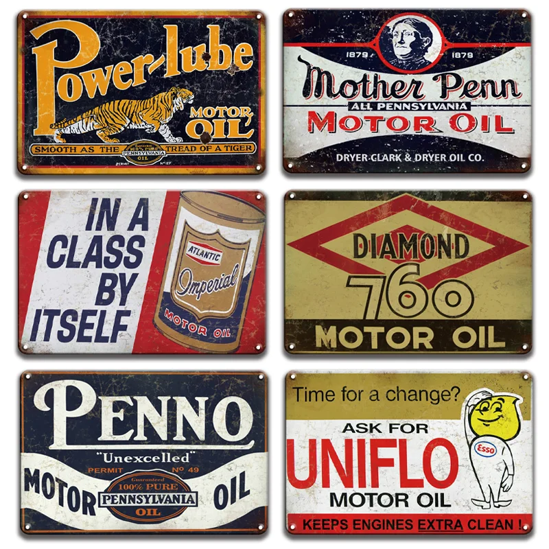 BP Esso-Póster Vintage de aceite de Motor, cartel de estaño de Metal, pintura de Metal lubricante Retro, signo de garaje, decoración de pared del hogar