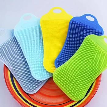 

1Pc Silicone Dish Washing Scrubber Kitchen Cleaning Antibacterial Tool High Quality Kitchen Cleaning Brushes Tool Scouring Pad