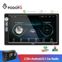 Podofo 2Din Android 8,1 кассета Регистраторы для стерео-Радио автомобильной авто " gps WiFi мультимедийный проигрыватель MP5 Bluetooth зеркальная поверхность подключение