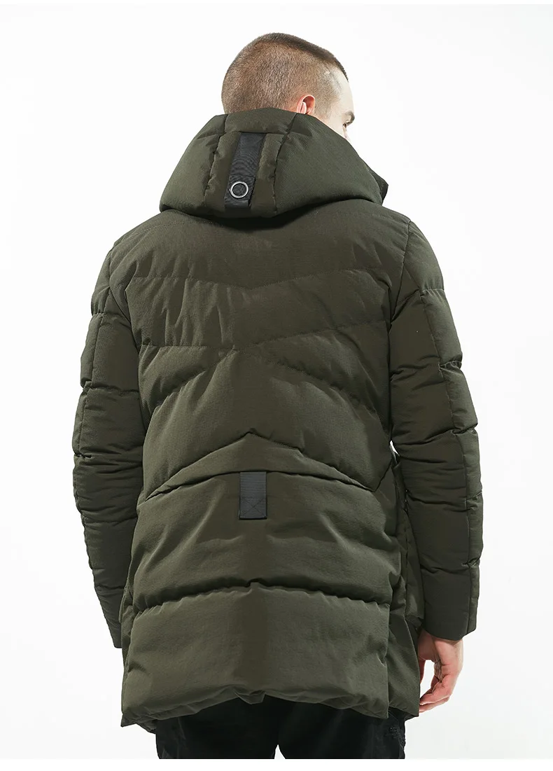 BOSIBIO New Winter Men's Jacket Simple Fashion Hooded Coat Fashion Brand Parkas Warm Outerwear 292L