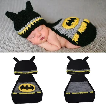 

Knitted Siamese Batman Photography Cloak Set Shooting Full Moon Hundred Days Baby Handmade Clothing Photo Props