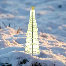 2022 New Year Christmas Tree LED Decoration Solar Metal String Lights Garden Lawn Star Warm Decoration Garden Welcome Decoration