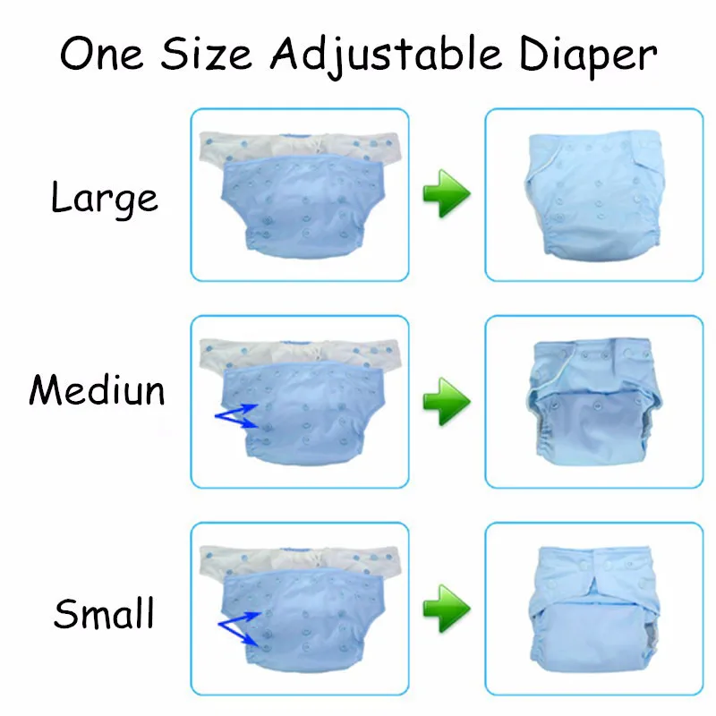 Simfamily Reusable Baby Diaper Washable Bamboo Charcoal Cloth Diaper Adjustable Nappy Fit 3-36months 3-15kg Baby images - 6