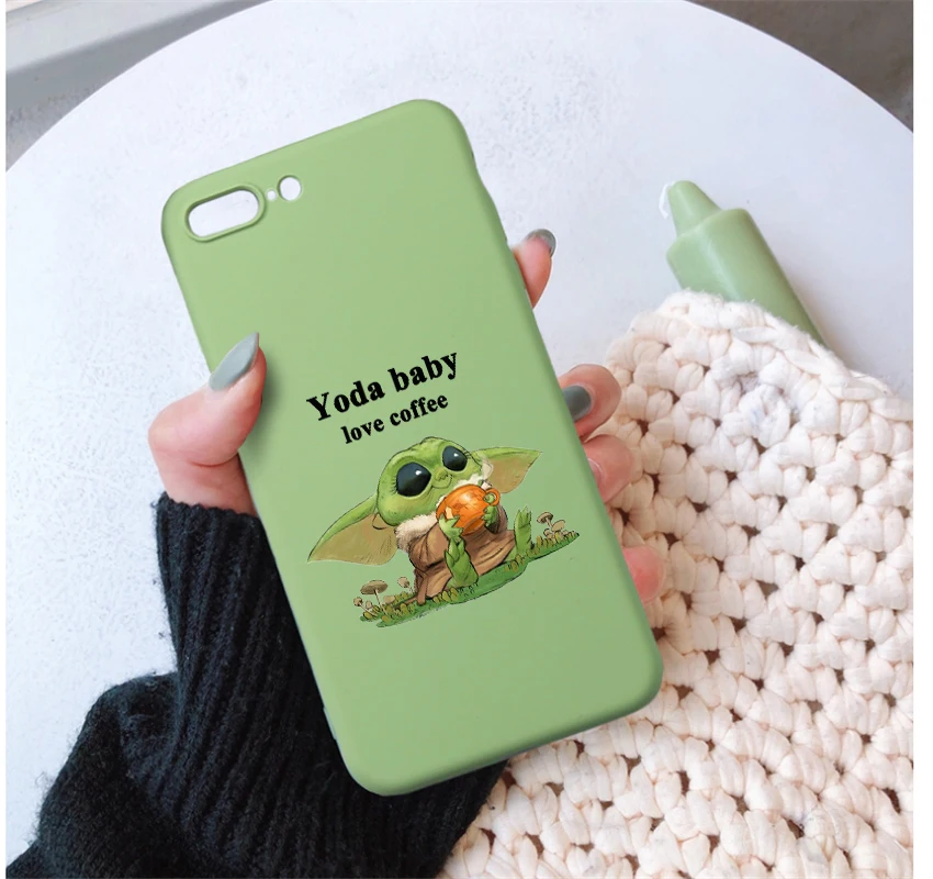 Baby yoda meme милый мягкий силиконовый цветной чехол для телефона для iPhone 6 6s 7 8 6plus 7plus 8plus XS XR XSMAX 11 Pro ProMax - Цвет: LHSR-24358