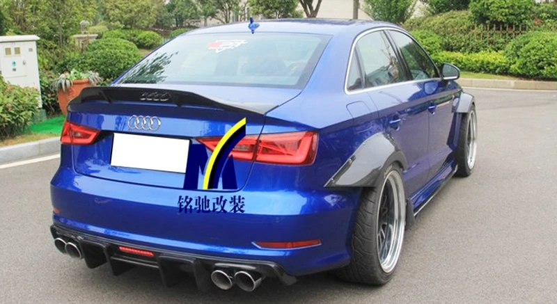 Для Audi A3 S3 RS3- высокое качество R углеродное волокно задний спойлер на крыло, крышу багажник губы крышка багажника автомобиля стиль
