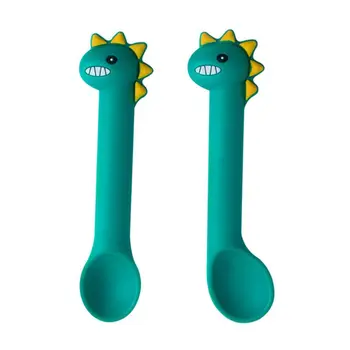 

2Pcs Baby Silicone Soft Feeding Spoon Tableware Spoons Infant Learning Spoons GXMB