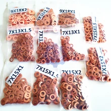 7x15mm/9x18mm Diesel Common Rail Injector Copper Seal Washer Gasket Ring Repair Kits