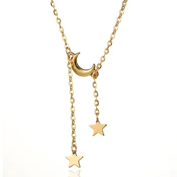 

TSHOU400 Woman moon fashion necklace personality simple five-pointed star pendant necklace female