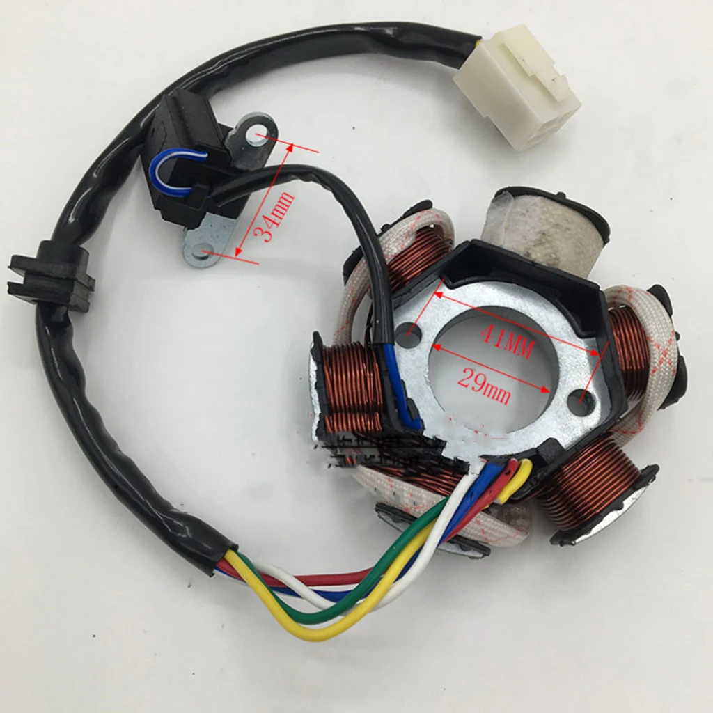 6 Pole Magneto Coil Stator for 4 stroke 110cc bikes 125cc Engines Quad Buggy