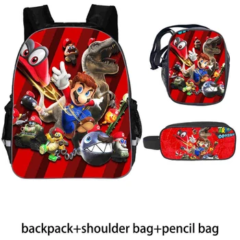 

3 Pcs/Set Mario Bros Sonic School Backpack For Kids Boys Girls Student School Bag Teenage Students Custom Bag Travel Mochila