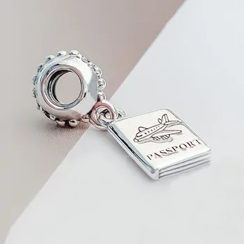 

Authentic 925 Sterling Silver Charm Classic Book Airplane Travel Creative Pendant Fit Pandora Women Bracelet&necklace Diyjewelry