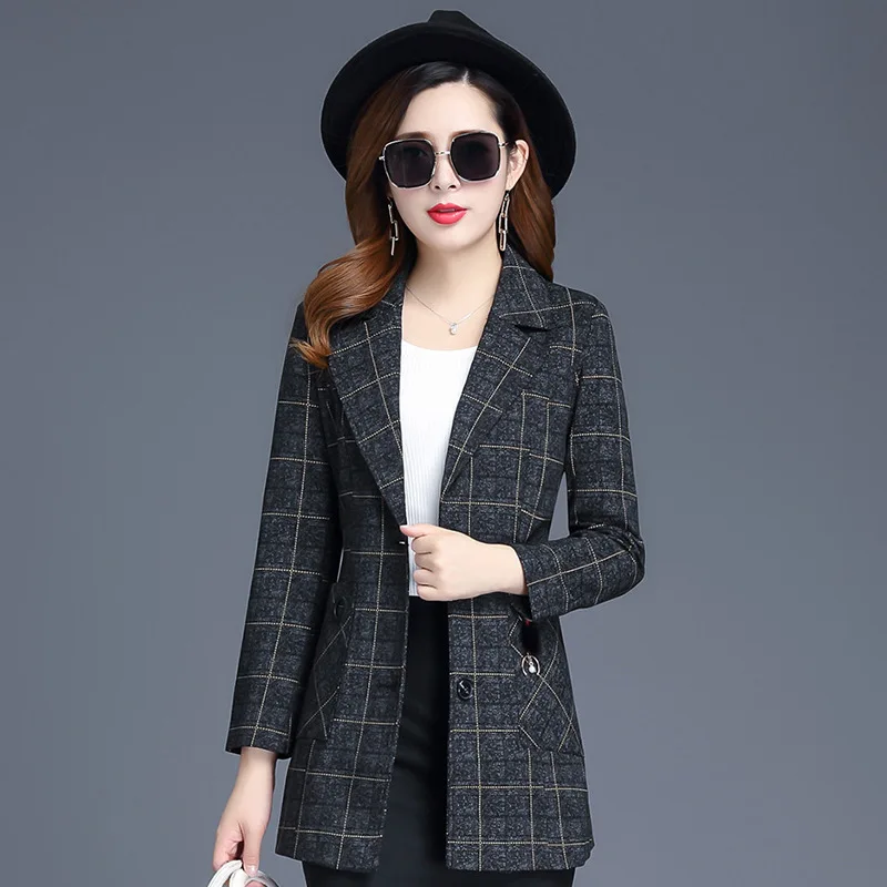

Pattern Suit Jacket Women's Short 2019 Autumn New Style Korean-style Slim Fit Slimming Elegant Blazer Fashion