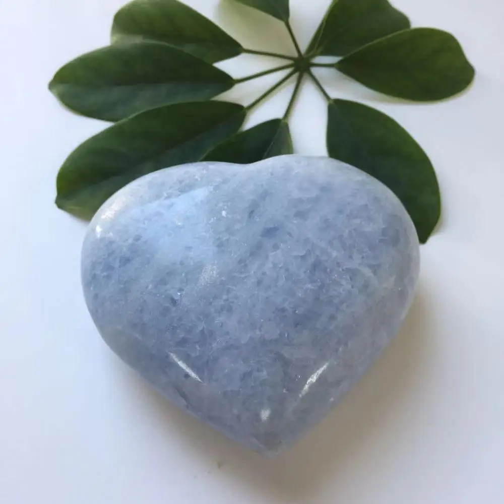

High Quality Natural Celestite Hand Carved Crystal Heart For Present Or Collection ZY