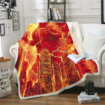 

GODZILLA PacifistGenocide Fleece Blanket Plush 3d Printed for Adults Sofa Sherpa Fleece Bedspread Wrap Throw Blanket