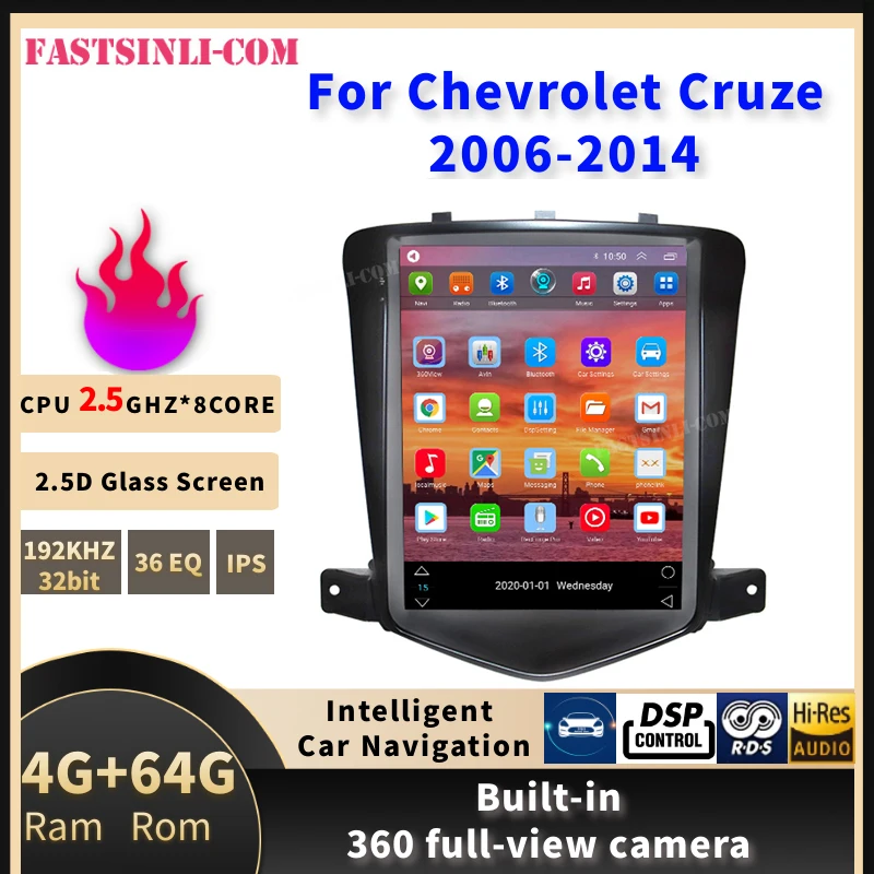 CarPlay Android мультимедийный плеер для Chevrolet Cruze 2006 2014 GPS навигация вертикальный