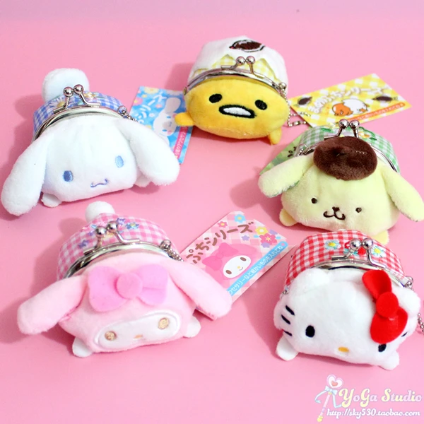 Sanrio, Hello Kitty My Melody Cinnamoroll Марка pom-Pom Purin мультфильм плюшевые сумки для монет милый кошелек Kawaii ключ сумка для девочек Подарки