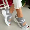 New Women Sandals 2022 High Heels Platform Women Shoes Summer Female flats Knitting Slip On Peep Toe casual Women Sandals ► Photo 2/6