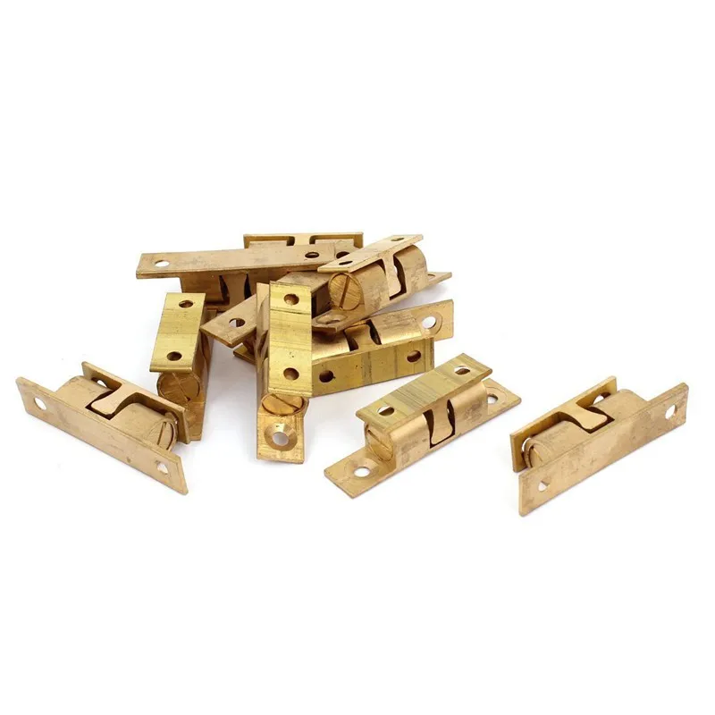 

50mm Furniture Cabinet Door Brass Double Ball Roller Catch Latch 10 Pcs