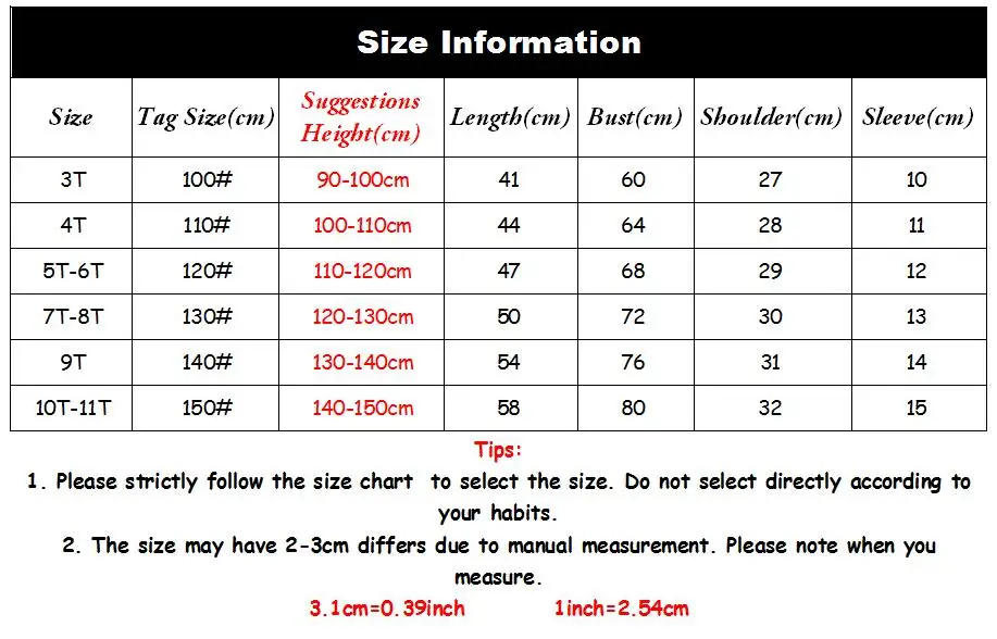 tshirt size