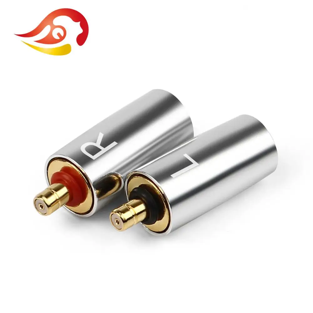 QYFANG Earphone Pin Audio Jack DIY Gold Plated Copper Plug Metal Shell Adapter Wire Connector For IPX UE6 UE6Pro HiFi Headphone