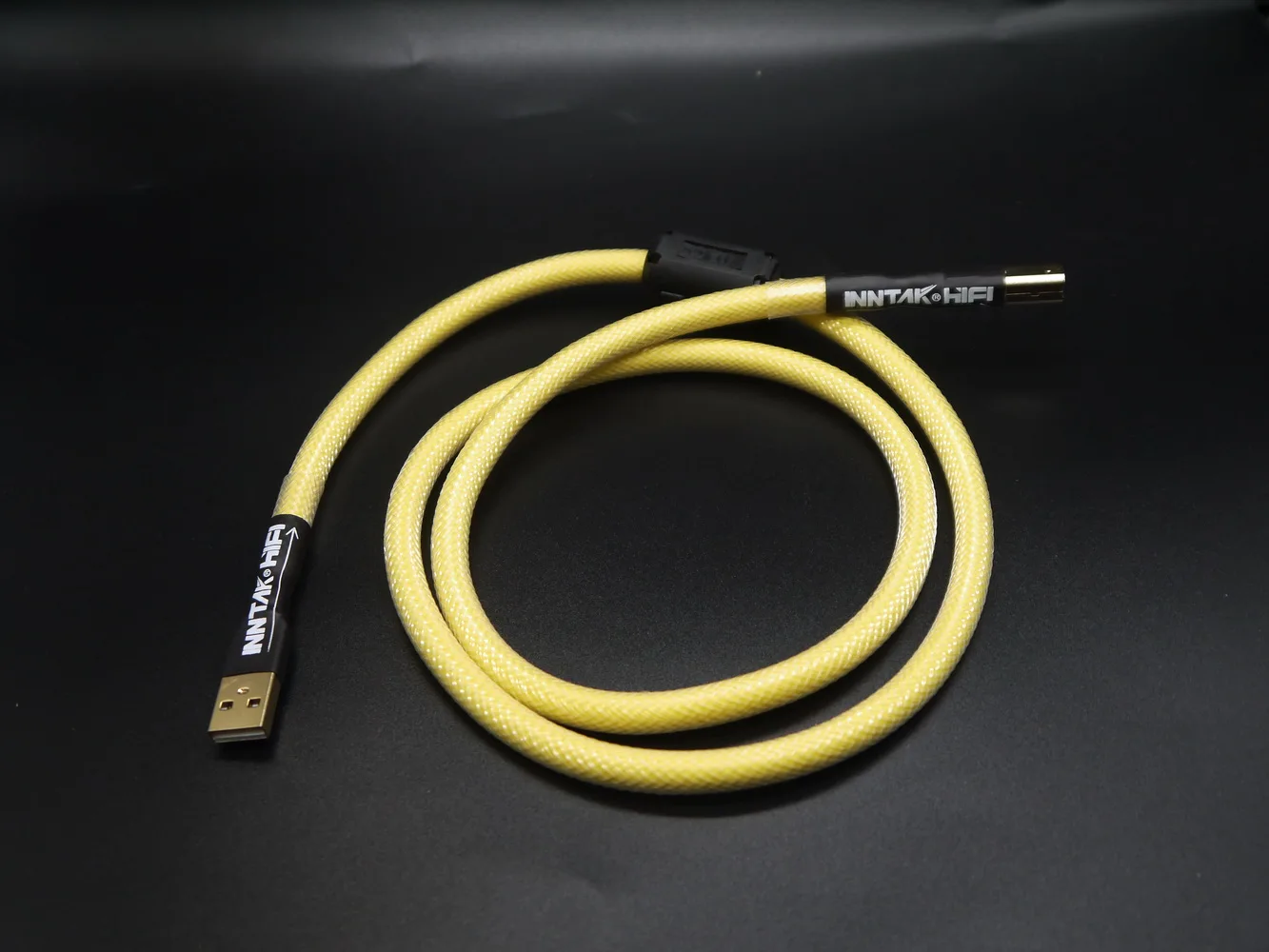 은도금 구리 USB 2.0 타입 A-B 하이파이 오디오 USB 케이블, DAC PC, 0.5M-5M, YELLOW1038, 고급 1 개